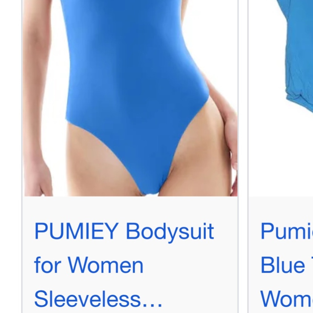 Pumiey Vibrant Blue Bodysuit NWOT